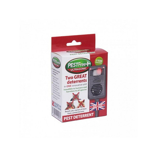 PESTFREE+ УЛТРАЗВУКОВ УРЕД ПРОГОНВАЩ КОТКИ, ЛИСИЦИ, ПОРОВЕ, БЕЛКИ, НЕВЕСТУЛКИ, НОРКИ ЗА 88 КВ М