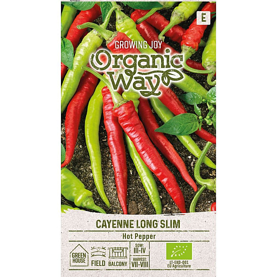 Купи Люта чушка Кайен Лонг Слим | HOT PEPPER CAYENNE LONG SLIM  от Seklos - БИО СЕМЕНА