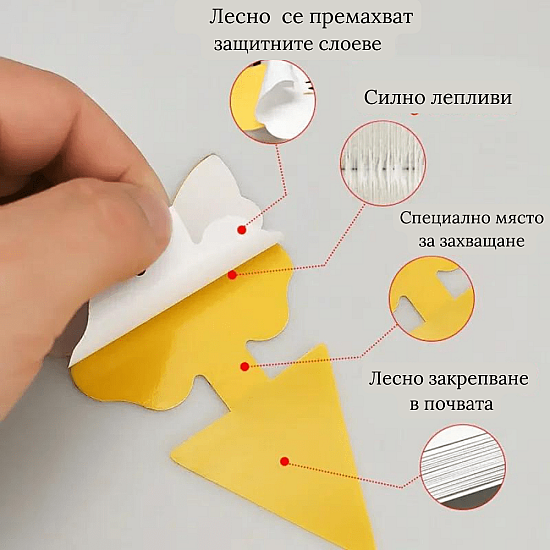 Жълти уловки - 10  бр. лепливи,  двустранни  капани с различни форми