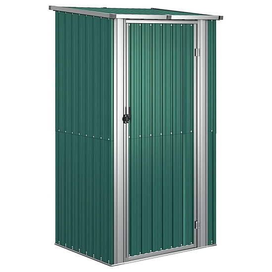 Барака градинска от поцинковна стомана в зелен цвят - 118,5x97x209,5 см