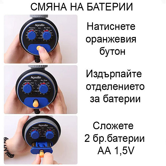 Таймер за напояване за бидон с опция за отложен старт -Aqualin 0-8bar